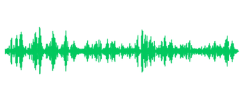 Une onde sonore numérique verte sur fond transparent