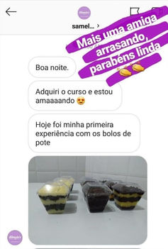 Depoimento de aluna do curso de Bolos no Pote