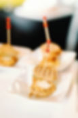 Chicken and waffles at breakfast buffet