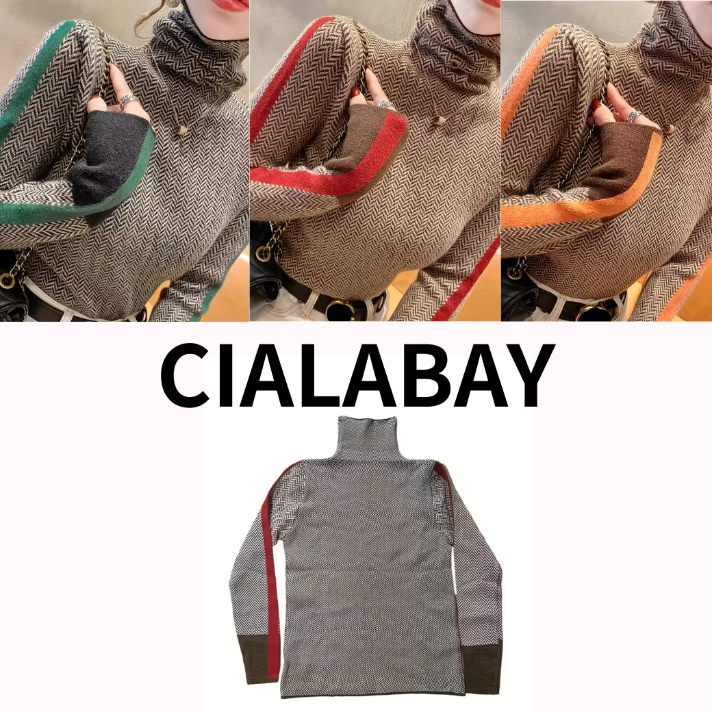 ハイネックタートルネックセーター