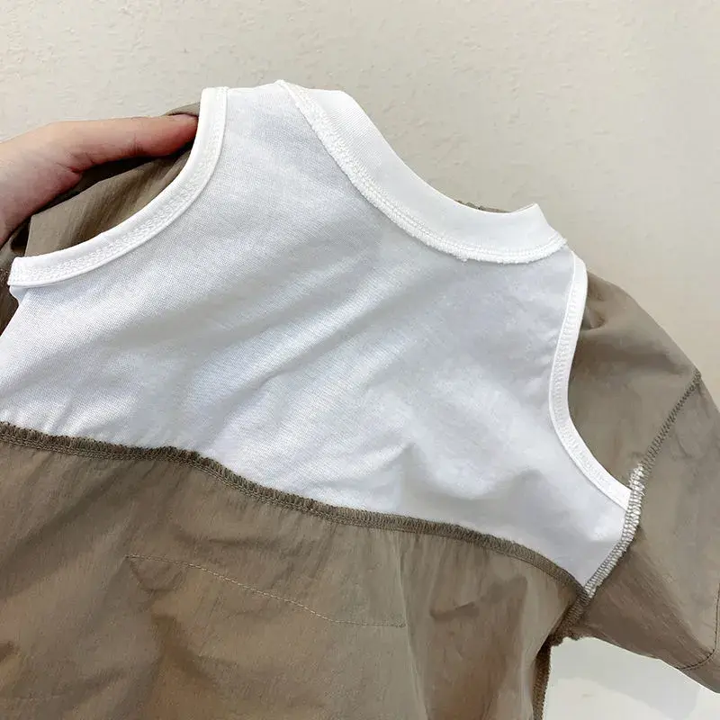 サムネイル： 男の子用　半袖フード付きツーピースセット