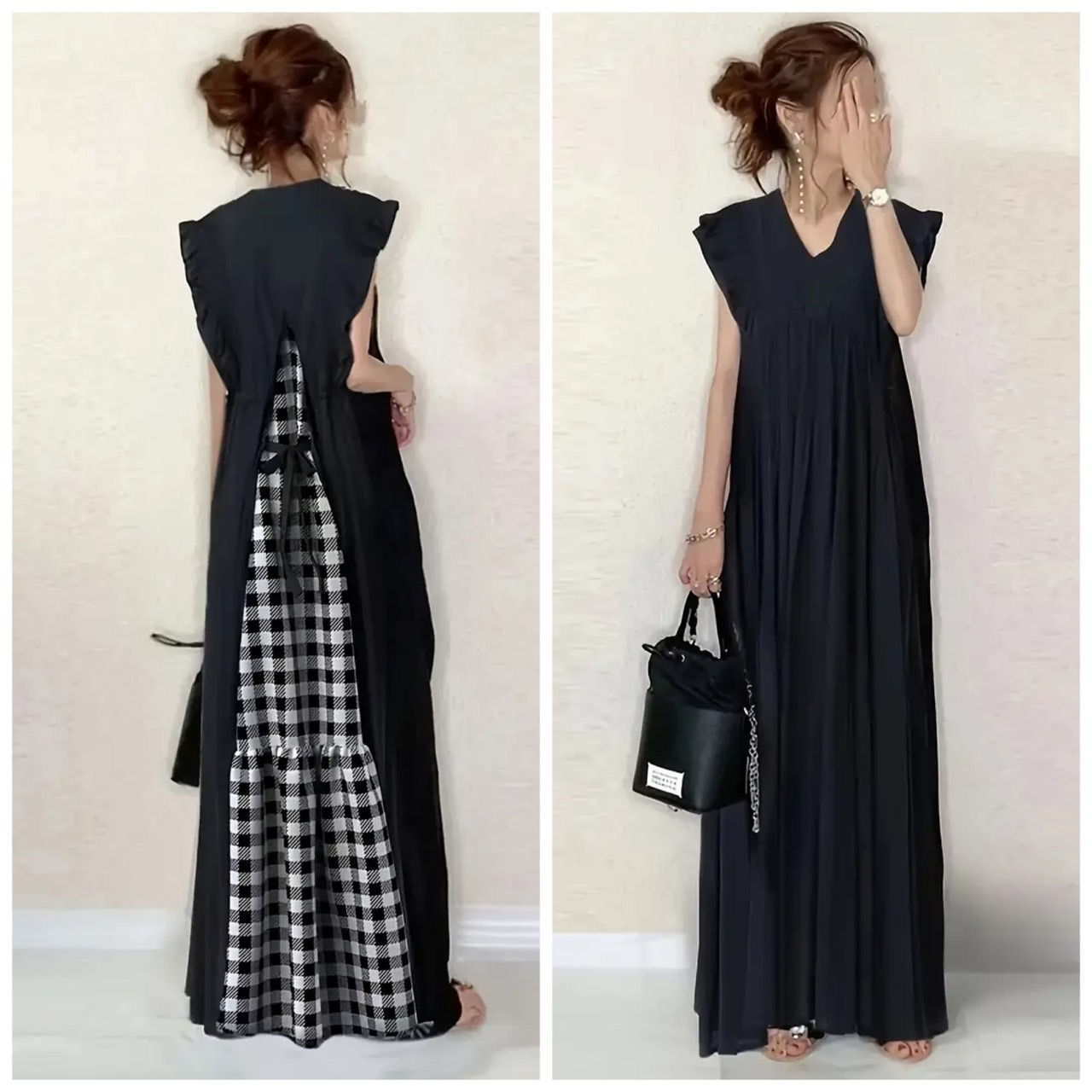 ブラック＆ホワイトギンガムVデザイン