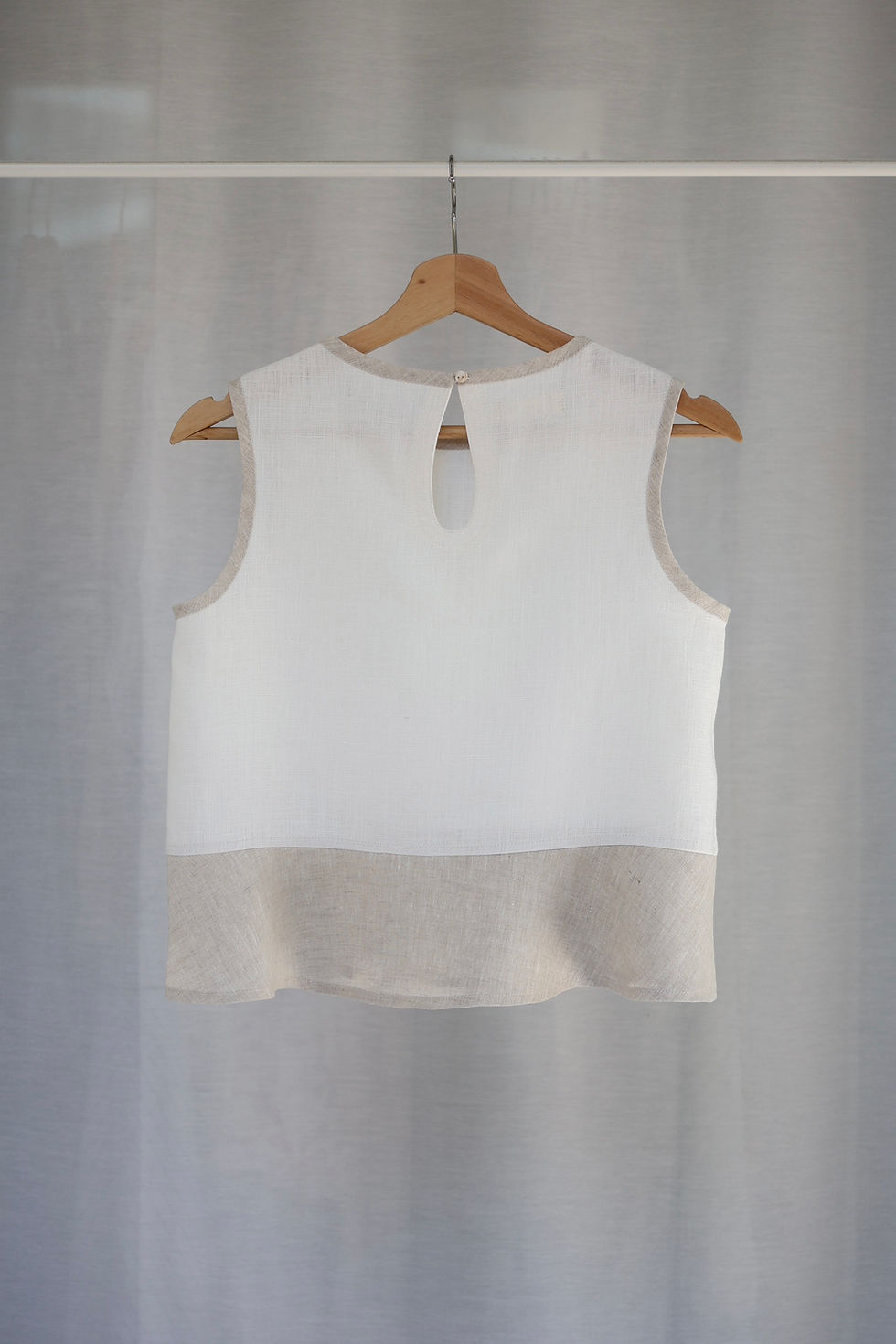 Thumbnail: Sleeveless Top & Maxi Skirt Set (Off-White&Natural)