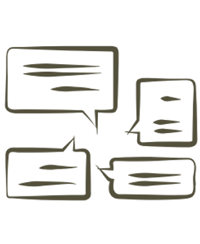 Four speech bubbles