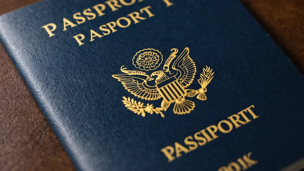 Close-up of a U.S. passport with visible serial number