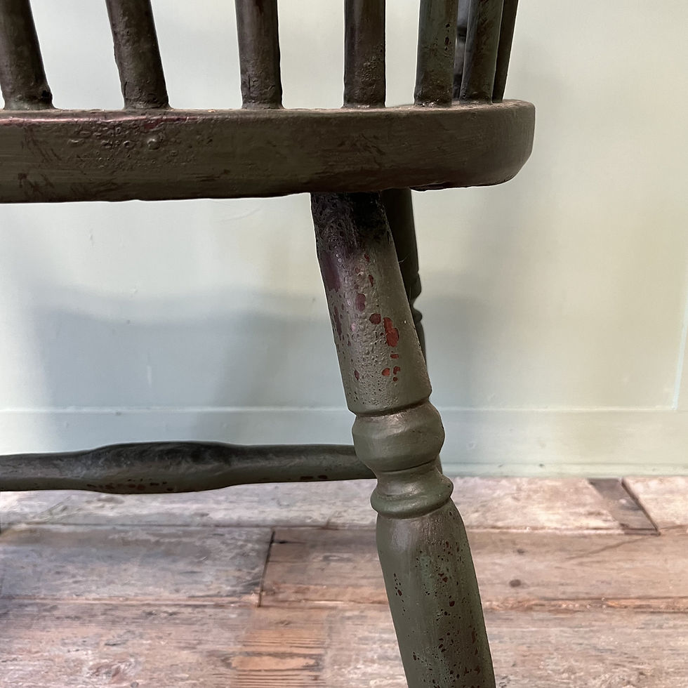 Thumbnail: 19th C. Painted Elm Comb Back Chair