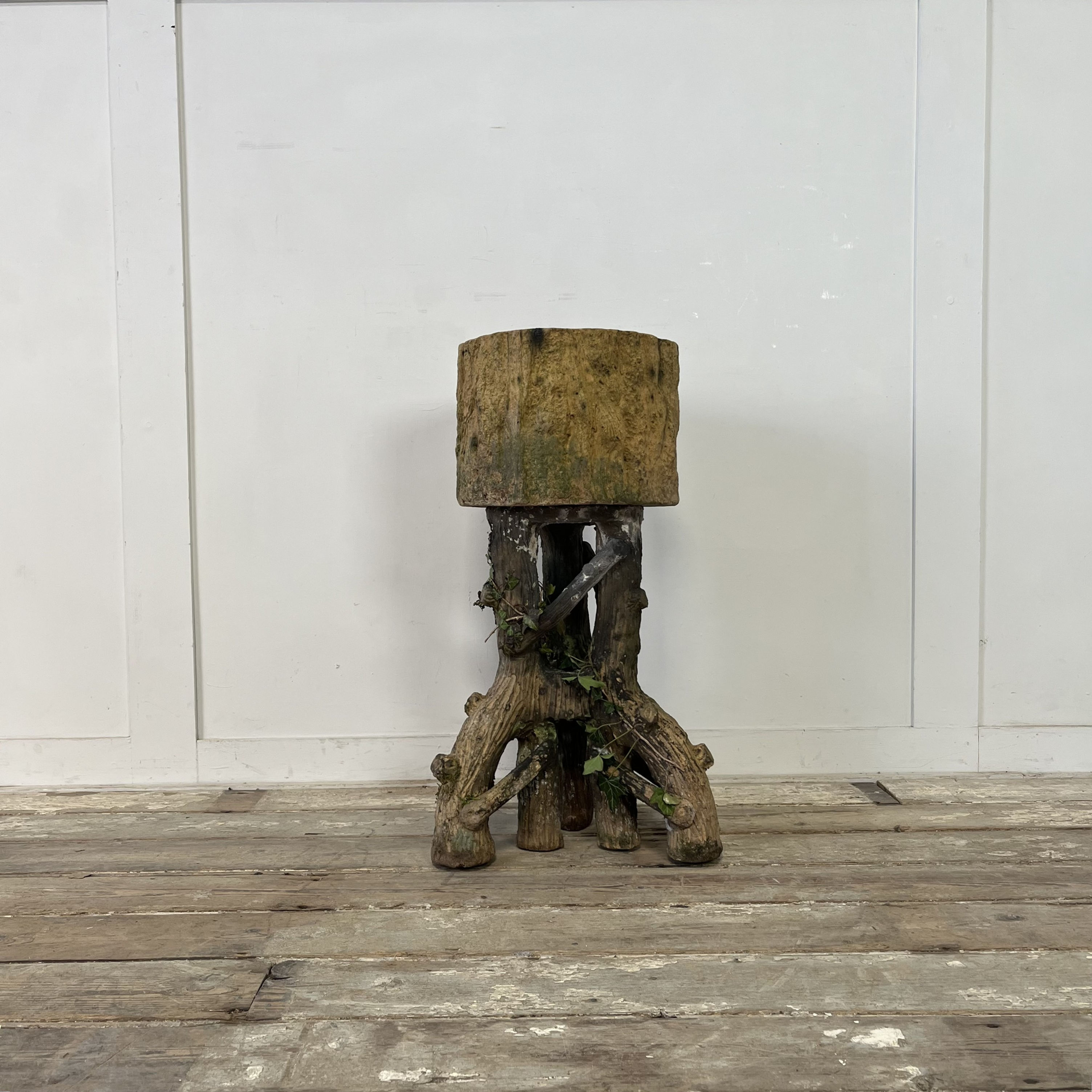 19th C. Terracotta Faux Bois Planter