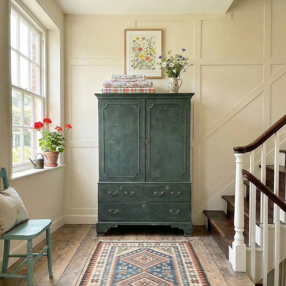 Large Georgian Painted Pine Cupboard