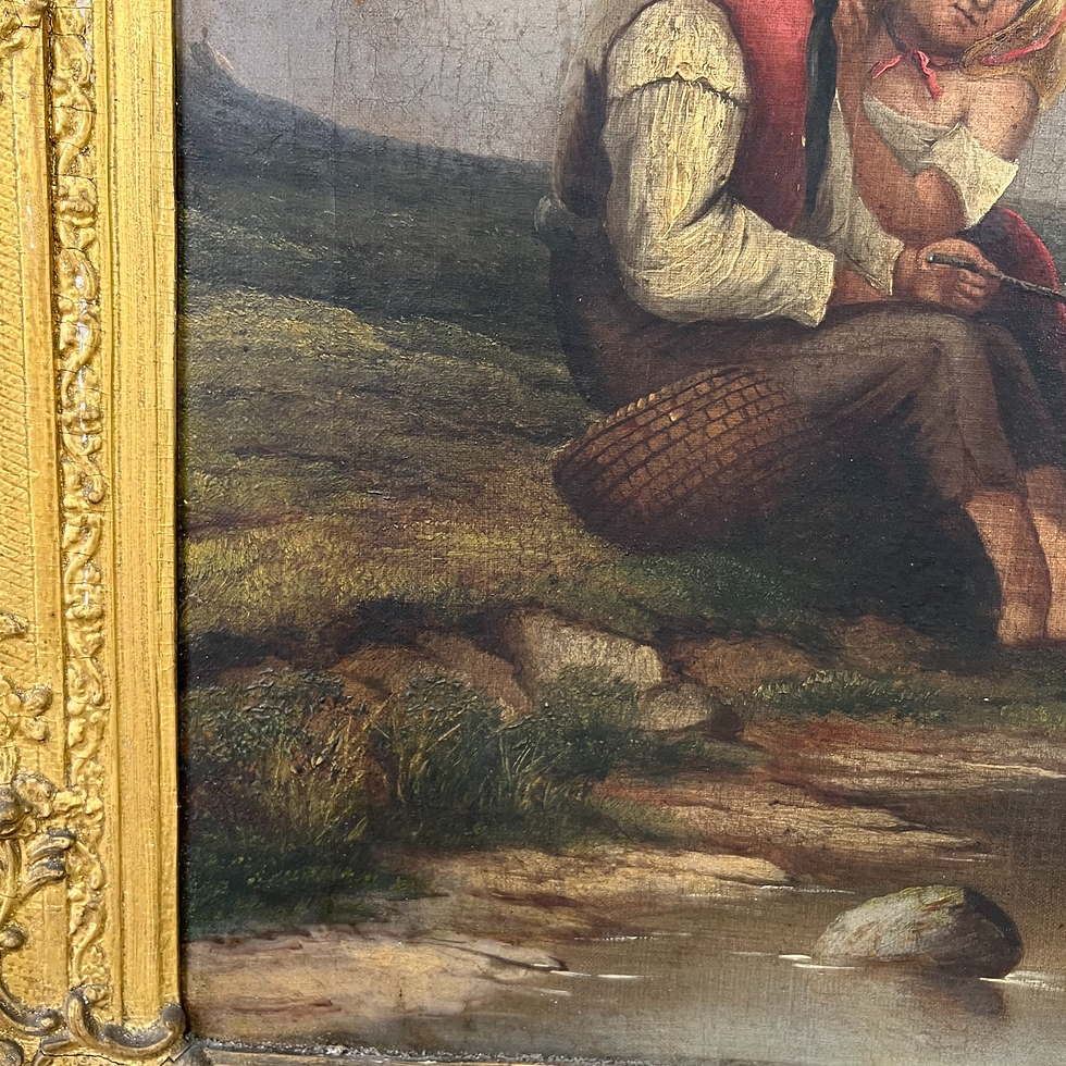 Large 19th C. Oil on Canvas - Rural Scene