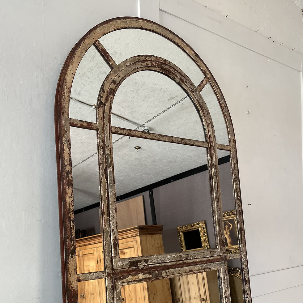 Tall 1920's Steel Window Mirror