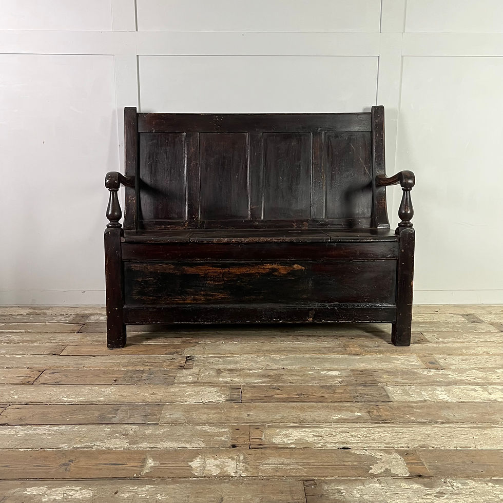 Early 19th C. Welsh Pine Box Settle