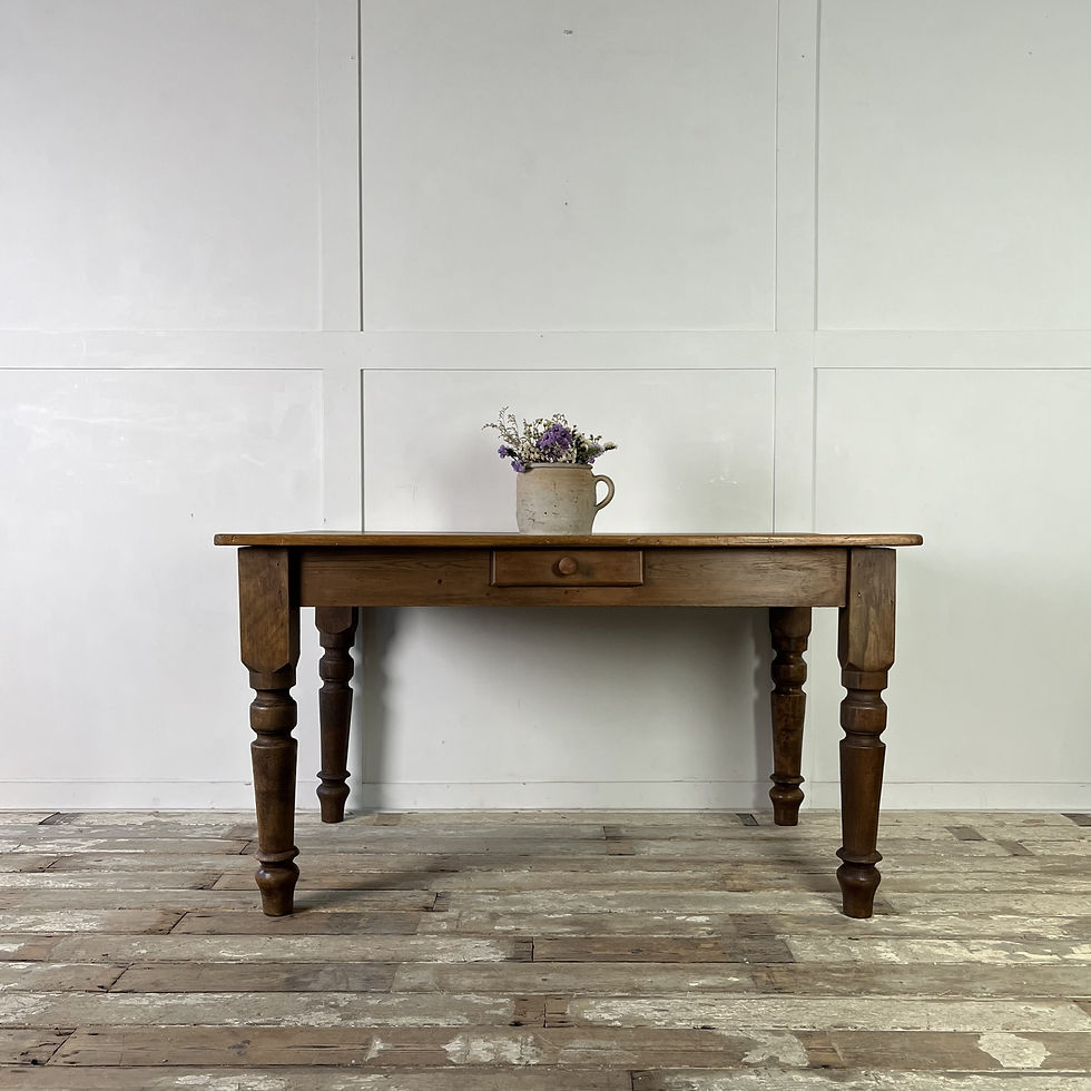 Antique Victorian Poplar and Pine Kitchen Table