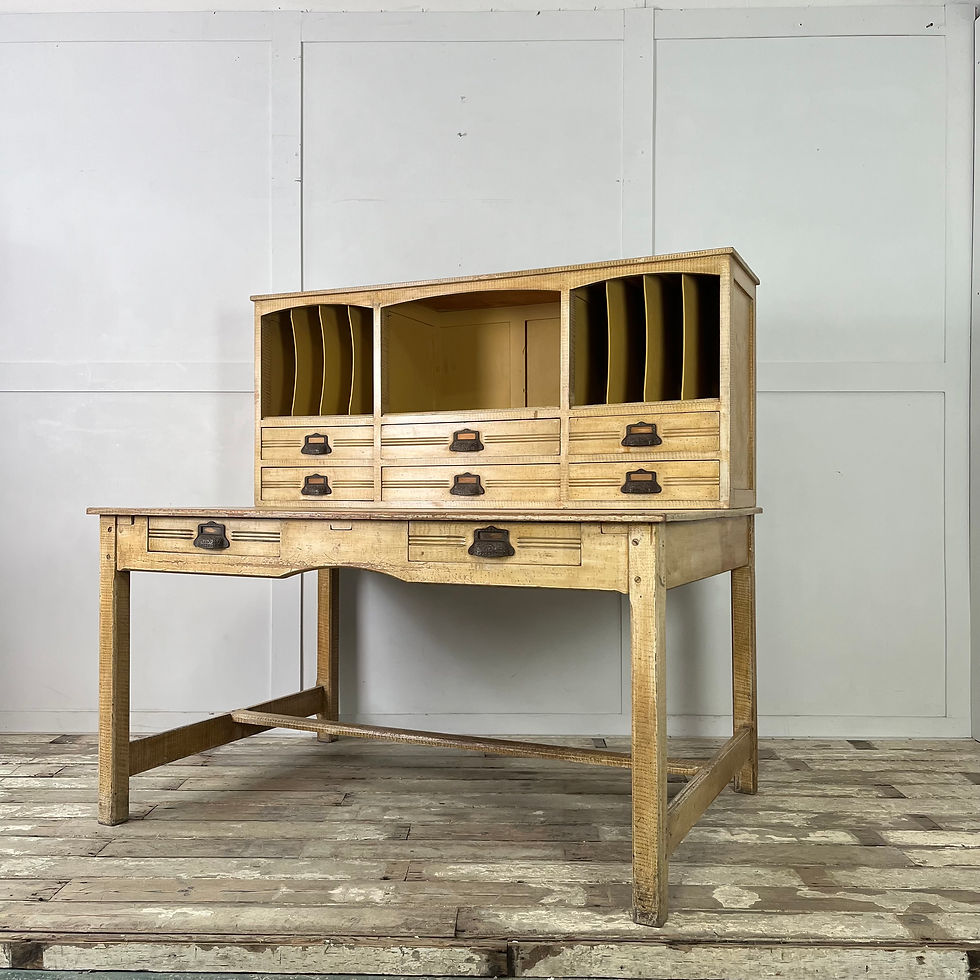 Thumbnail: Early 20th C. French Painted Pine Clerks Desk