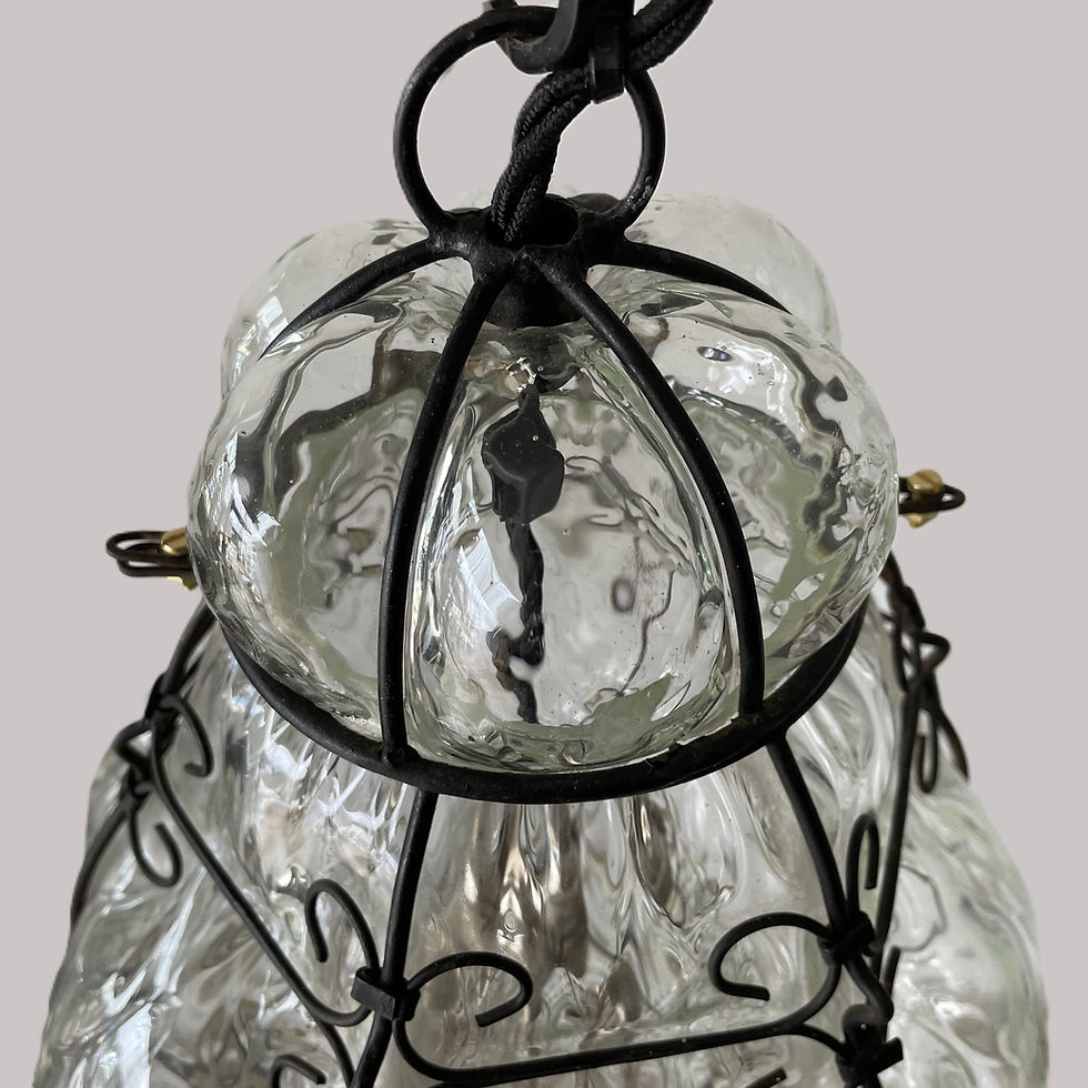 Thumbnail: Vintage Murano Bubble Glass Pendant Light