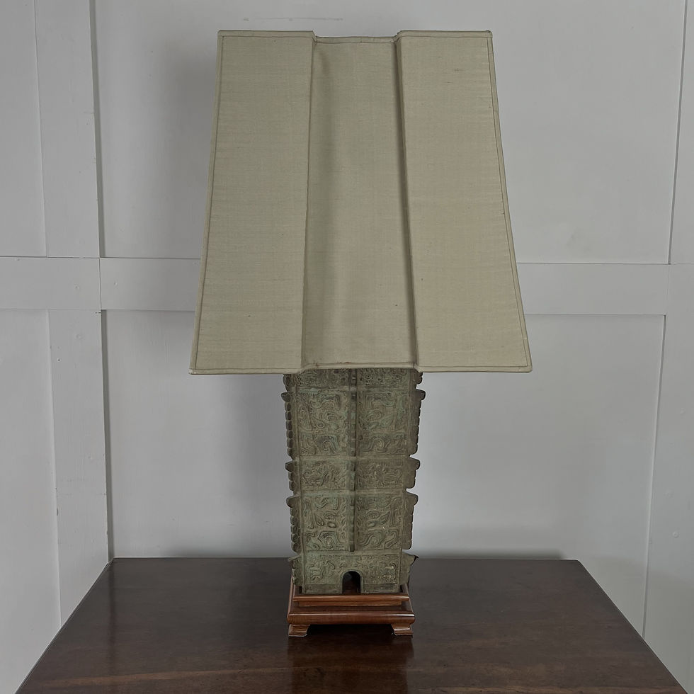 Mid Century Chinese Bronze Vessel Table Lamp