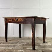 A Victorian Pine Kitchen Prep Table with one drawer.
