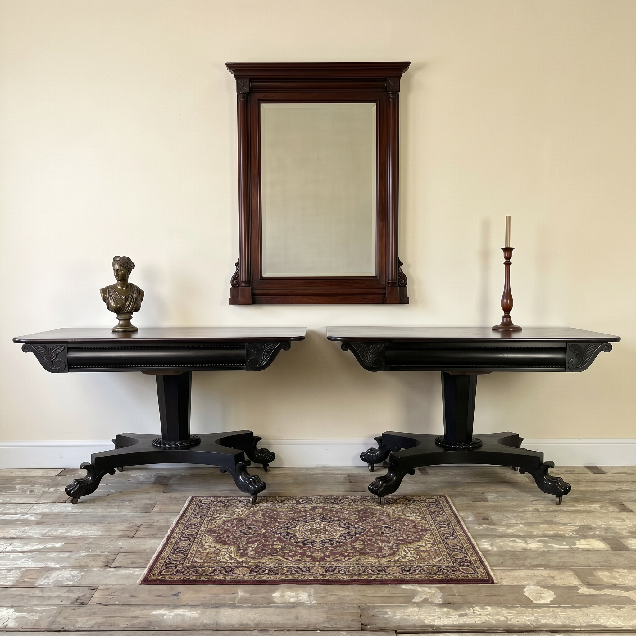 Pr. William VI Ebonised Mahogany Consoles