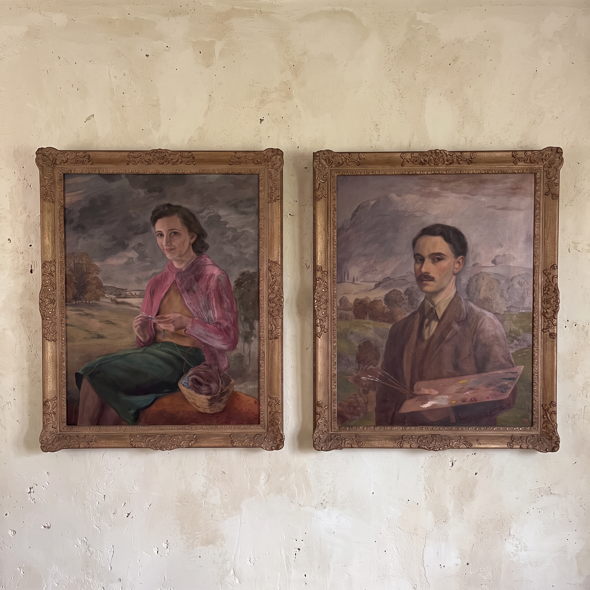 Pair of Large Portraits signed and dated Thomas Welles Beecham, Oil Paintings, Portraits, Original Paintings