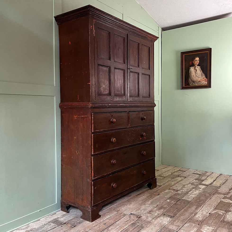 Thumbnail: Early 19th C. Irish Painted Pine Cupboard