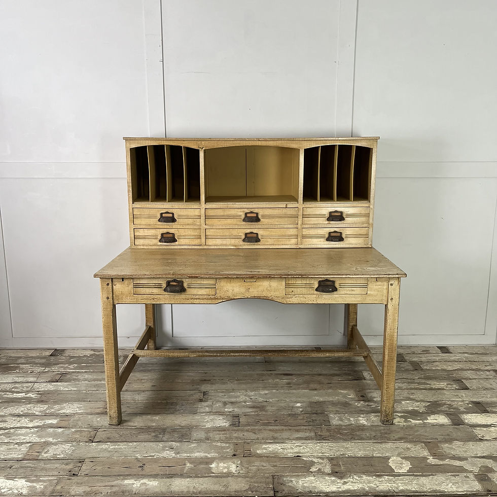 Thumbnail: Early 20th C. French Painted Pine Clerks Desk