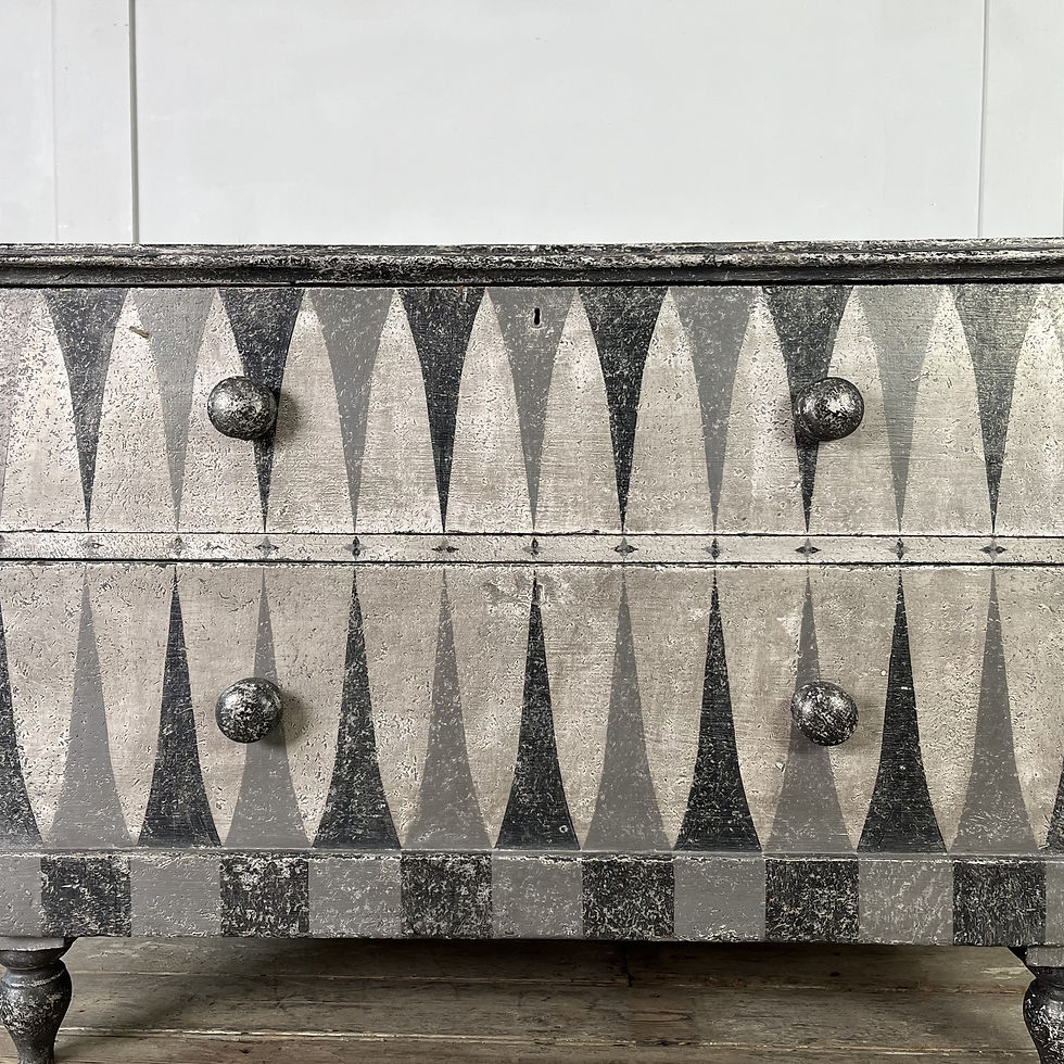 Thumbnail: Victorian Pine Harlequin Painted Chest of Drawers