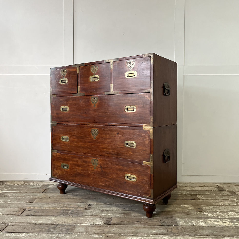 Thumbnail: 19th C. Mahogany Campaign Chest of Drawers