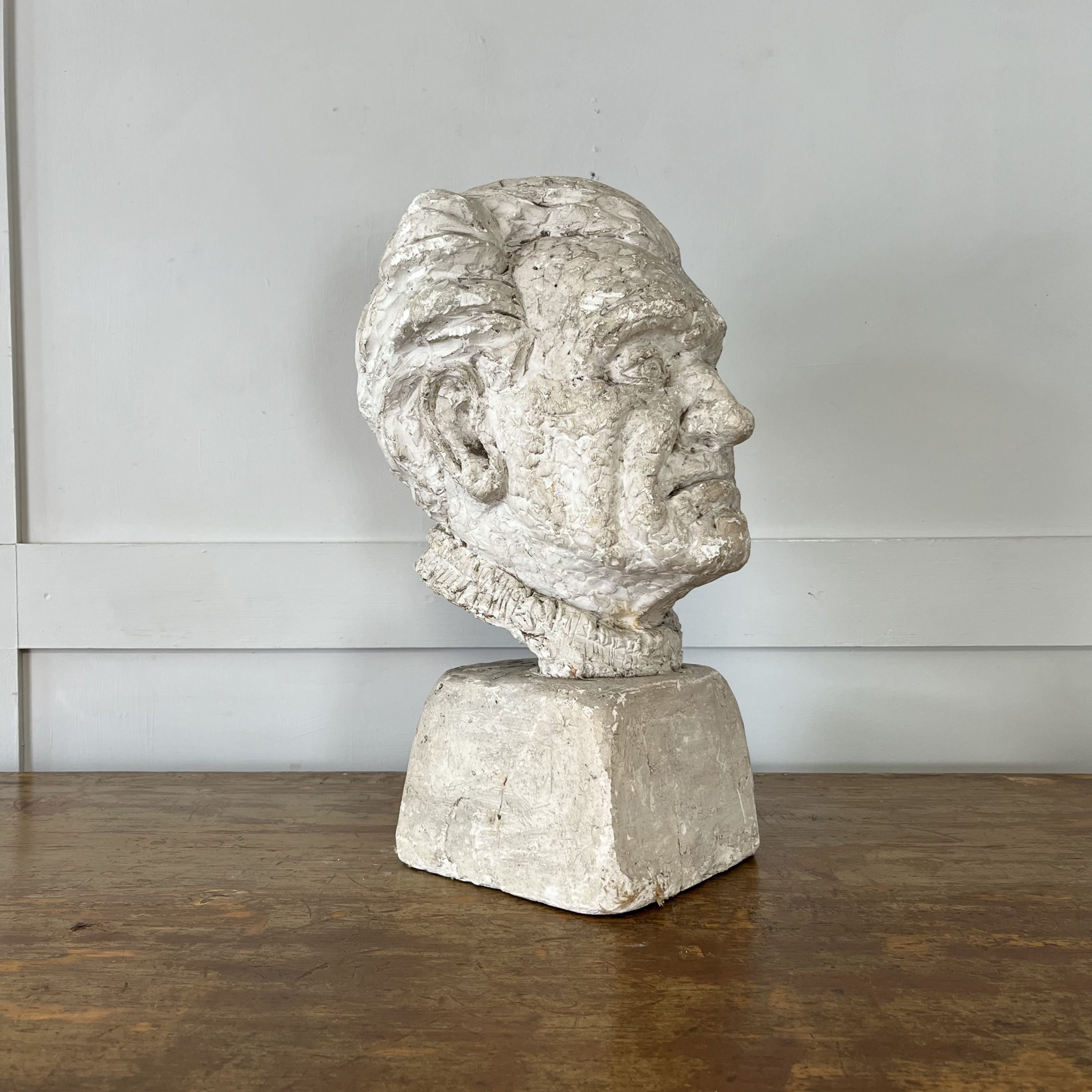 Mid Century Plaster Bust of Unknown Man