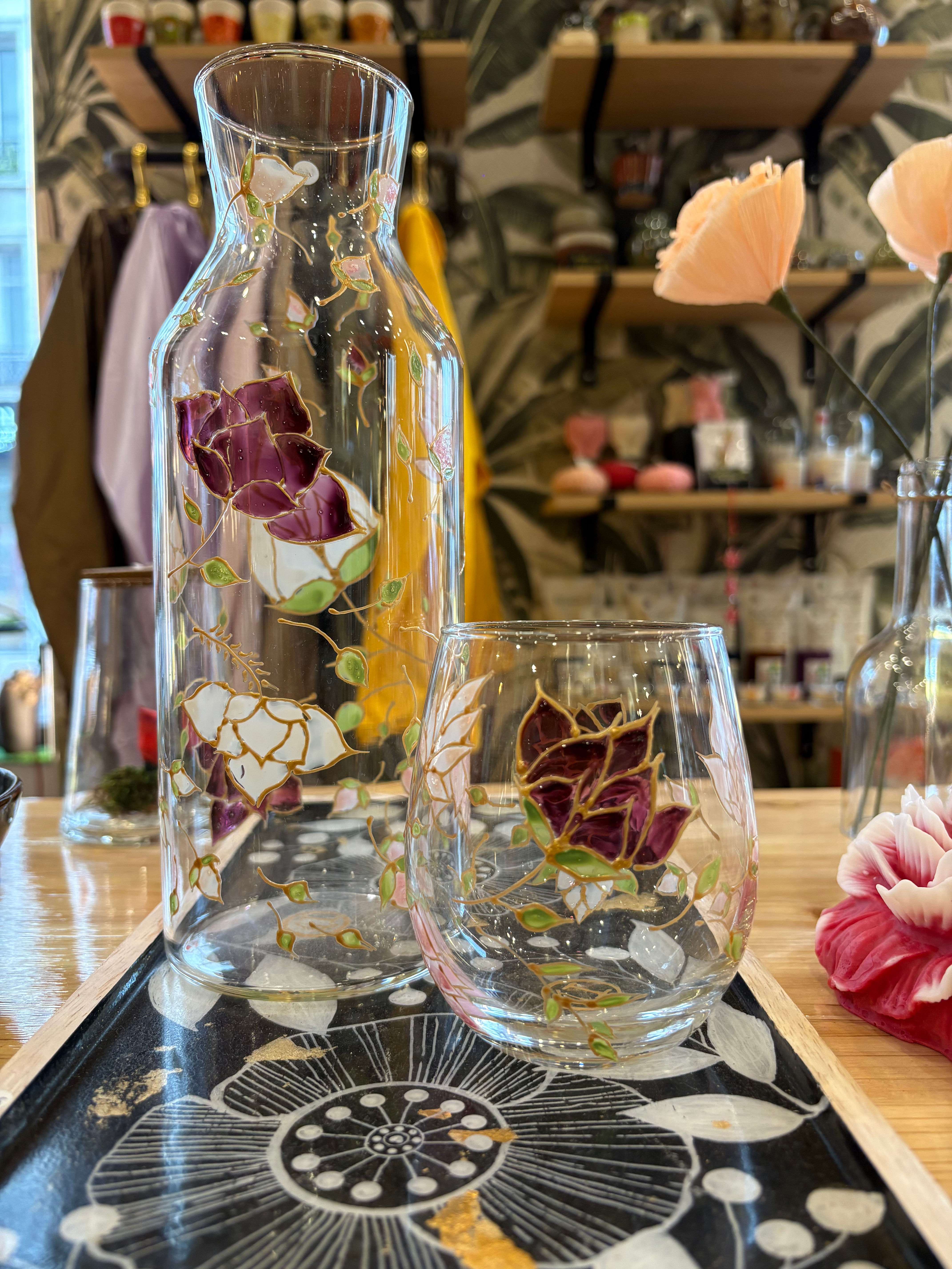 Carafe et verre Lotus