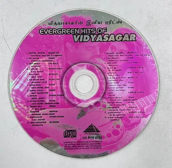 Evergreen Hits Of Vidyasagar audio cd-Tamil Film Song -Pyramid CD PYR 8723