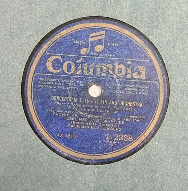 Concerto In D For Violin And Orchestra - English Songs- 10" 78 RPM Shellac