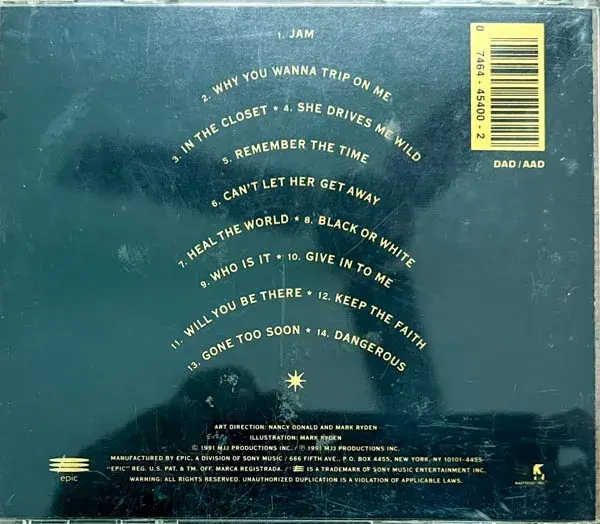 Michael Jackson - Dangerous audio cd - English Songs - Epic EK 45400