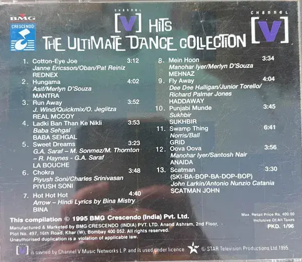 Thumbnail: Channel V Hits -The Ultimate Dance Collection audio cd -English Songs