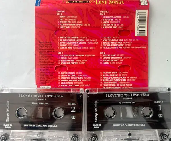 I Love The 70s Love Song Audio Cassette - English Film Songs - 2  Cassetee Pack