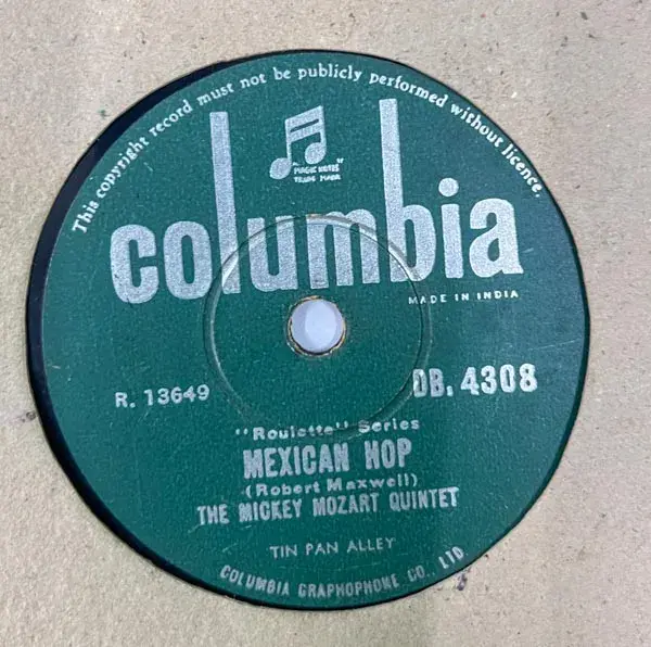 The Mickey Mozart Quintet - 10" 78 RPM Shellac - English Songs -Columbia DB.4308