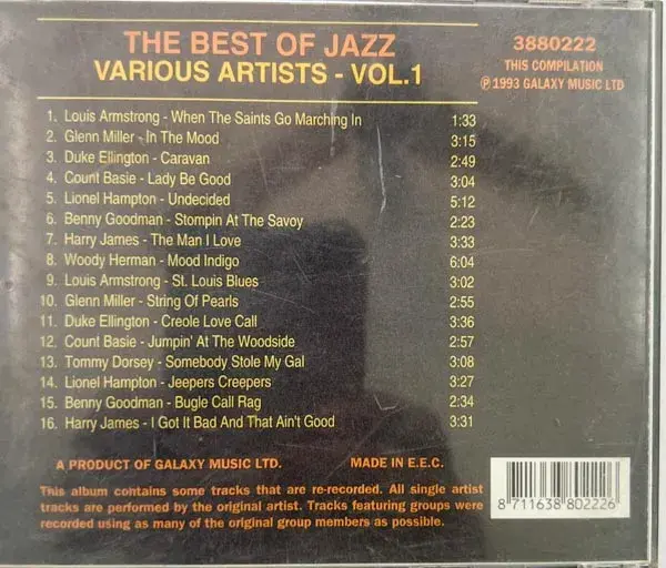 Thumbnail: The Best of Jazz Vol.1 audio cd - English Songs - Galaxy 3880222