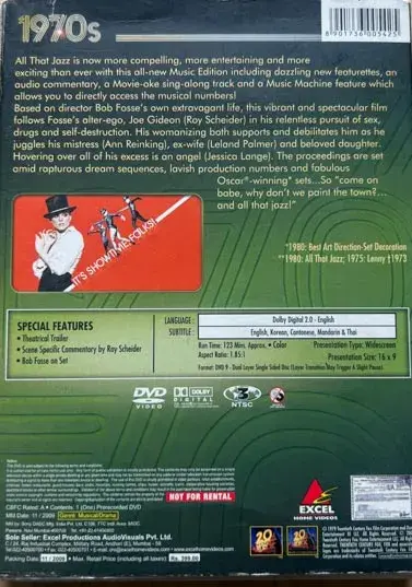 Thumbnail: All That Jazz DVD - English Movie - Excel 1095 F0X1093