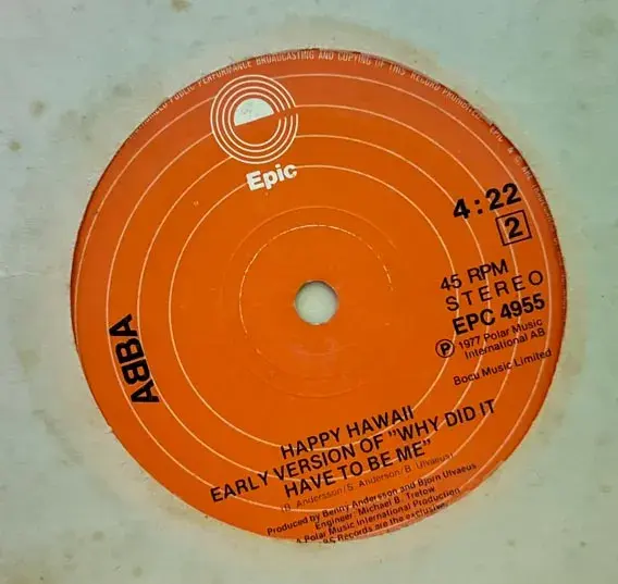 Abba - Vinyl Record EP 45rpm - English Songs -Epic Made In Holland