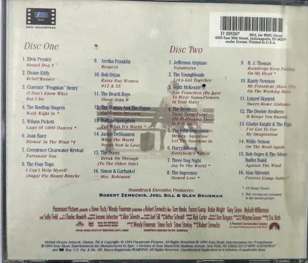 Forest Gump - The Soundtrack - audio cd -Two CD - EPIC 66329