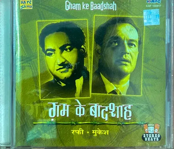 Gham Ke Baadshah by Rafi & Mukesh audio cd -Hidni Film Sonsg-Saregama CDF 130417