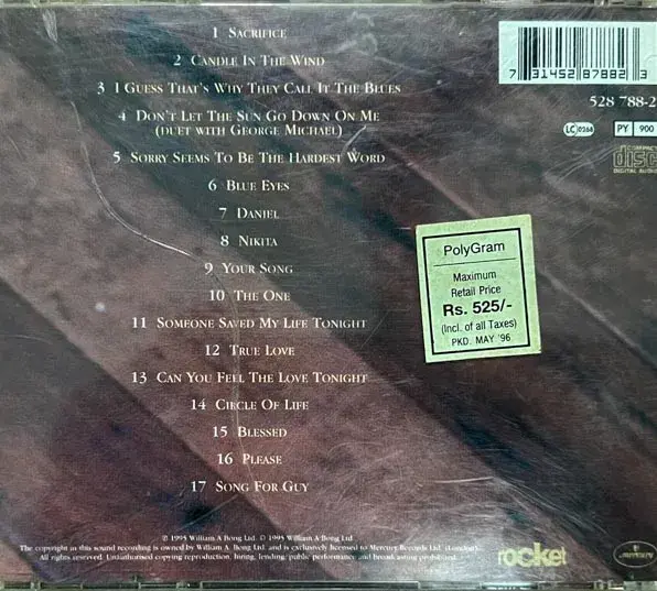 Ekton John Love Songs audio cd - English Songs -Mercury 528 788-2 Made In France