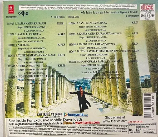 Thumbnail: Kajraare Audio cd - Hindi Film Songs - T-series SFCD 1/1588