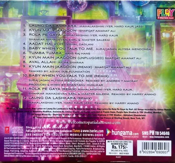 Thumbnail: Patiala House Audio Cd - Hindi Film Songs - T-series SFCD 1/1649