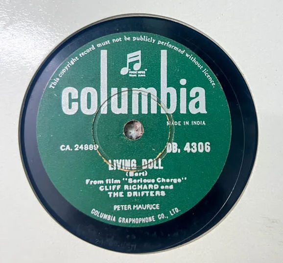 Living Doll- 78 RPM Shellac 10" record -English Songs -Columbia DB4306