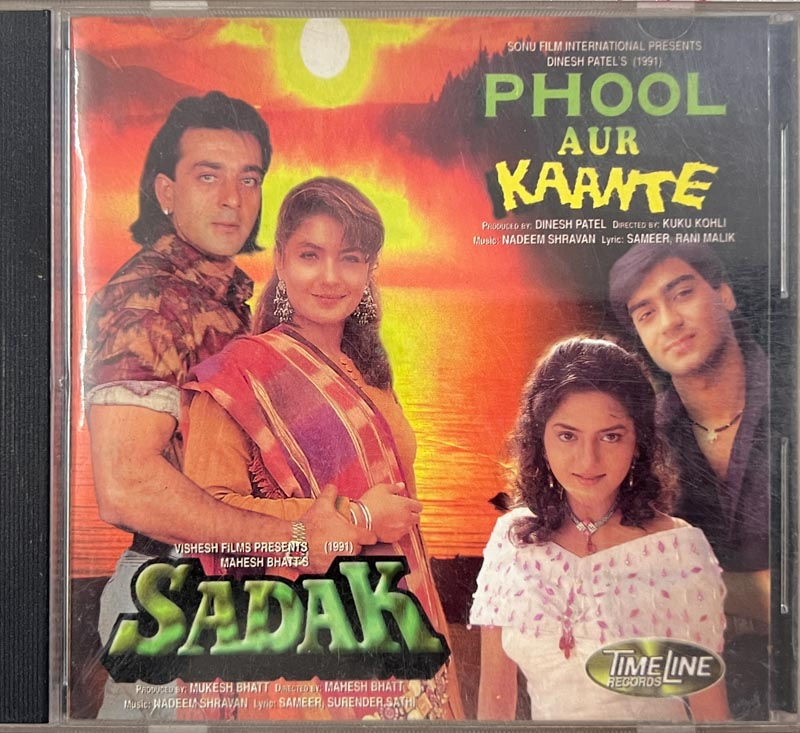 Phool Aur Kaante - Sadak audio cd - Hindi film songs - Time Line  TLCO 181