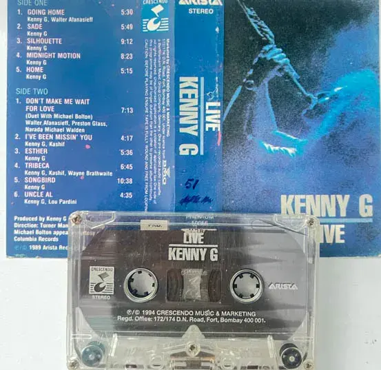 Live Kenny G Audio Cassette - English Film Songs - Arista 50066