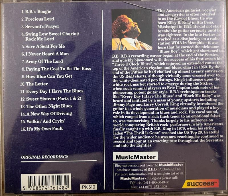 Thumbnail: B B King  - audio cd - English Song