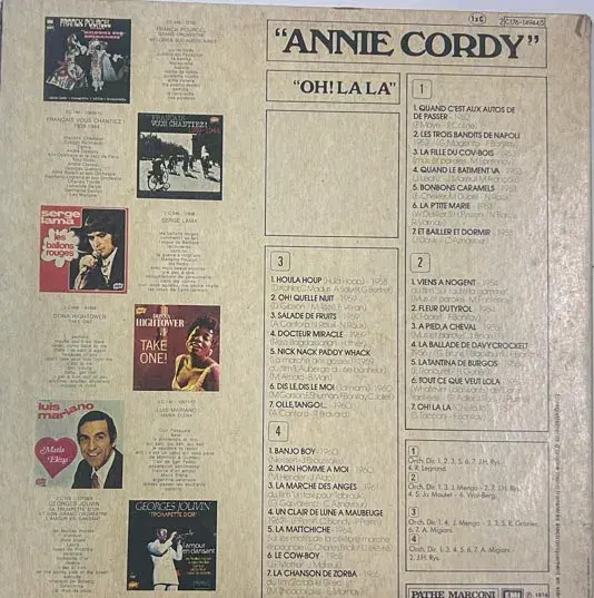 Annie Cordy Oh La La LP 33.3 rpm Record - English Songs - Serie Punch