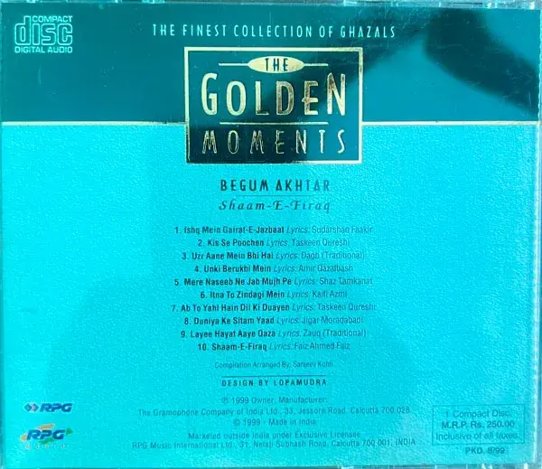 Thumbnail: The Golden Moments - Gegum Akhtar & Shaam-E-Firaq -Hindi Film Songs -RPG
