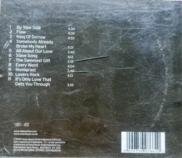 Sade Lovers Rock audio cd - English Songs - Epic 500766 2 - Image 2