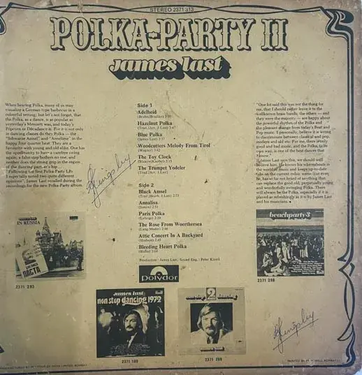 Polka Party II by James Last LP33.3rpm Vinyl  - English Songs - Polydor 2371 313